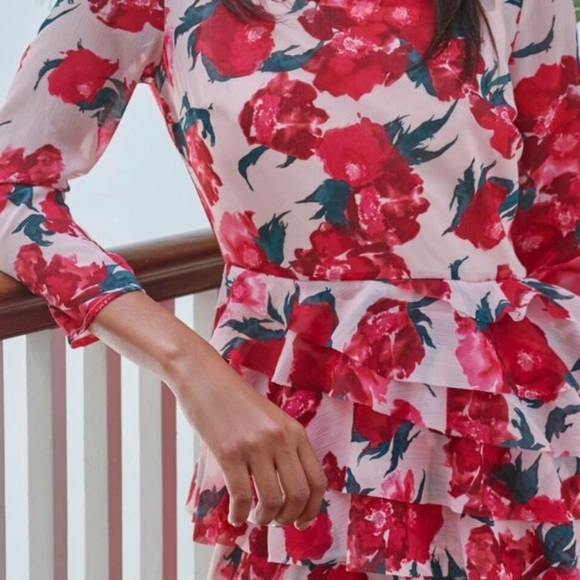 French Connection pink Allegro Poppy Sheer Dress - Picture 2 of 2